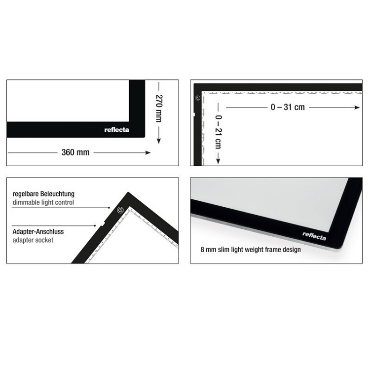 visore diapositive 6x6 | visore diapositive portatile | piano luminoso per diapositive e negativi
