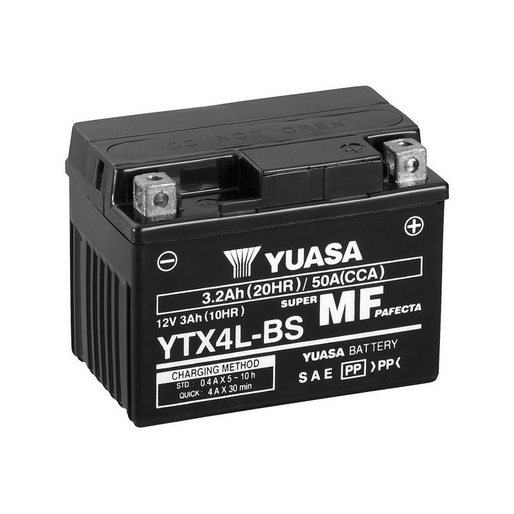 Yuasa Maintenance Free Battery | Yuasa Super MF Pafecta YTX12-BS | YTX4L-BS Yuasa | Carica Batteria