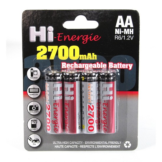 Batterie AA Ricaricabili Stilo Ni-Mh 2700Mah