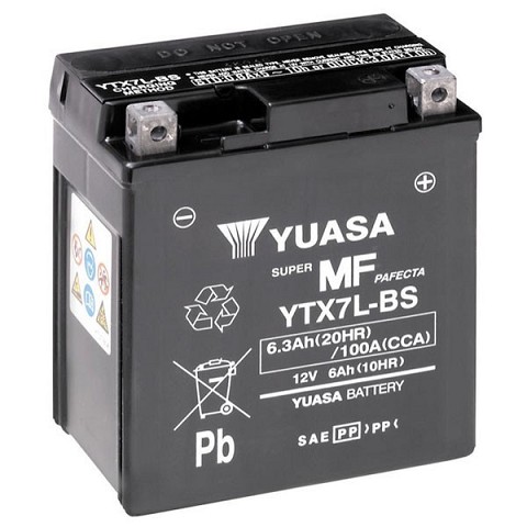 Batteria Moto 12V 6,3Ah 100A YTX7L-BS