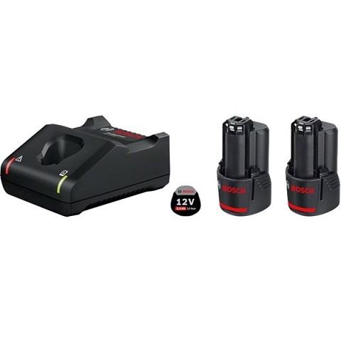 Caricabatterie Bosch GAL 12V-40 + 2 Batterie Ricaricabili GBA 12V 3,0Ah