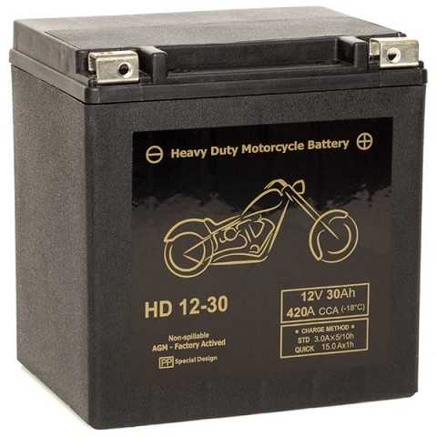 Batteria Moto 12V 30Ah 420A BM730 HD12-30